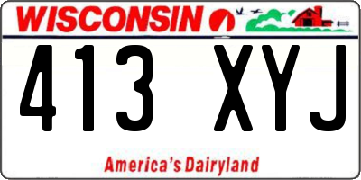 WI license plate 413XYJ