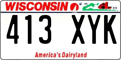 WI license plate 413XYK