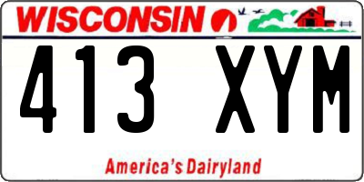 WI license plate 413XYM