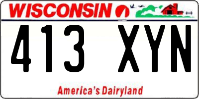 WI license plate 413XYN