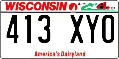 WI license plate 413XYO