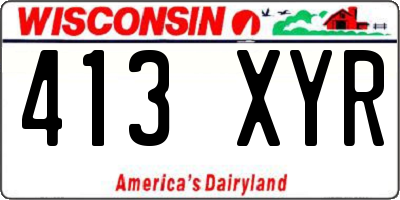 WI license plate 413XYR