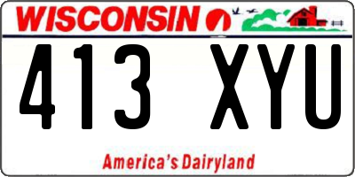 WI license plate 413XYU
