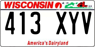 WI license plate 413XYV