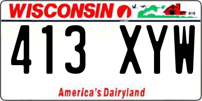 WI license plate 413XYW