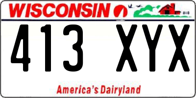 WI license plate 413XYX