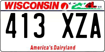WI license plate 413XZA