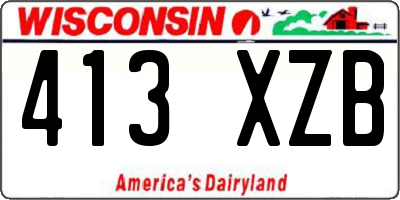 WI license plate 413XZB