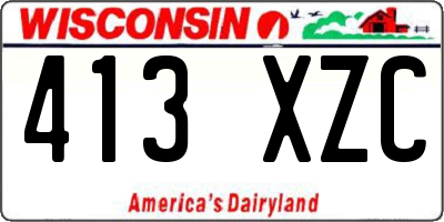 WI license plate 413XZC