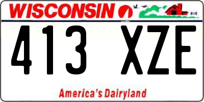WI license plate 413XZE