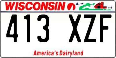 WI license plate 413XZF