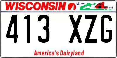 WI license plate 413XZG