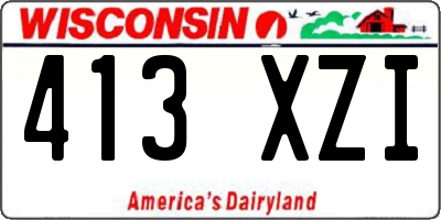 WI license plate 413XZI