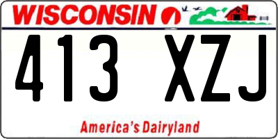 WI license plate 413XZJ