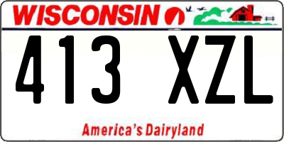 WI license plate 413XZL