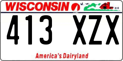 WI license plate 413XZX