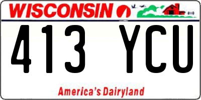 WI license plate 413YCU