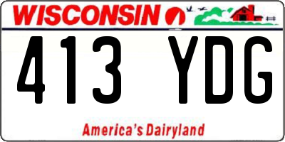 WI license plate 413YDG