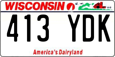 WI license plate 413YDK