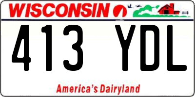 WI license plate 413YDL