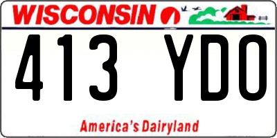 WI license plate 413YDO