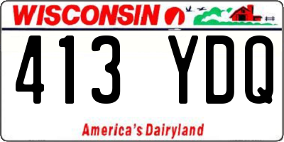WI license plate 413YDQ
