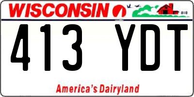 WI license plate 413YDT