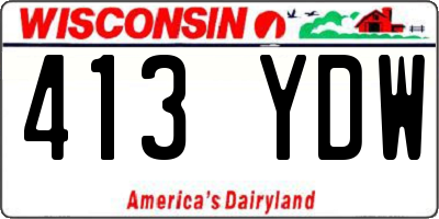 WI license plate 413YDW