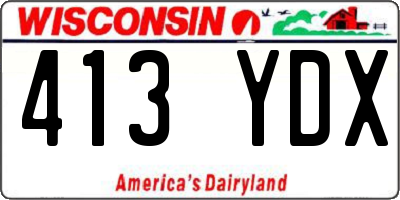 WI license plate 413YDX