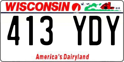 WI license plate 413YDY