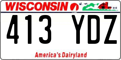 WI license plate 413YDZ