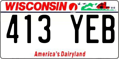 WI license plate 413YEB