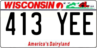WI license plate 413YEE