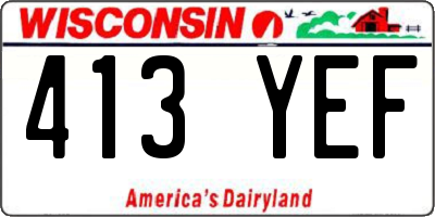 WI license plate 413YEF