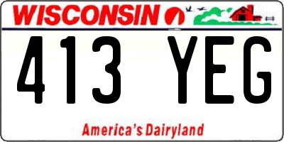WI license plate 413YEG