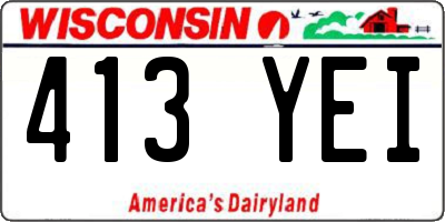 WI license plate 413YEI
