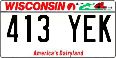 WI license plate 413YEK