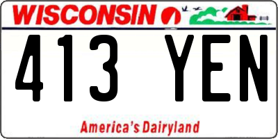 WI license plate 413YEN