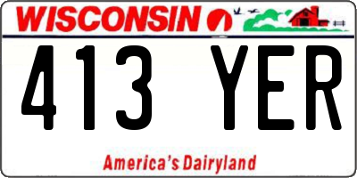 WI license plate 413YER