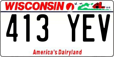 WI license plate 413YEV