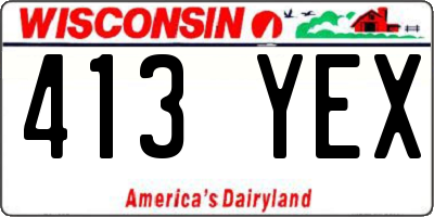 WI license plate 413YEX