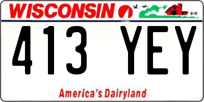 WI license plate 413YEY