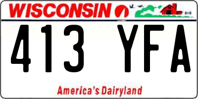 WI license plate 413YFA