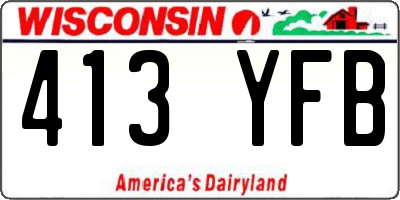 WI license plate 413YFB