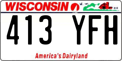 WI license plate 413YFH