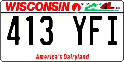 WI license plate 413YFI