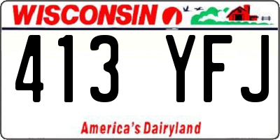 WI license plate 413YFJ