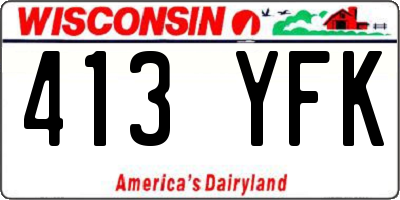 WI license plate 413YFK
