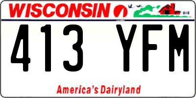 WI license plate 413YFM