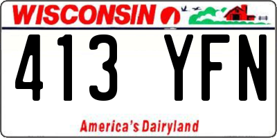 WI license plate 413YFN